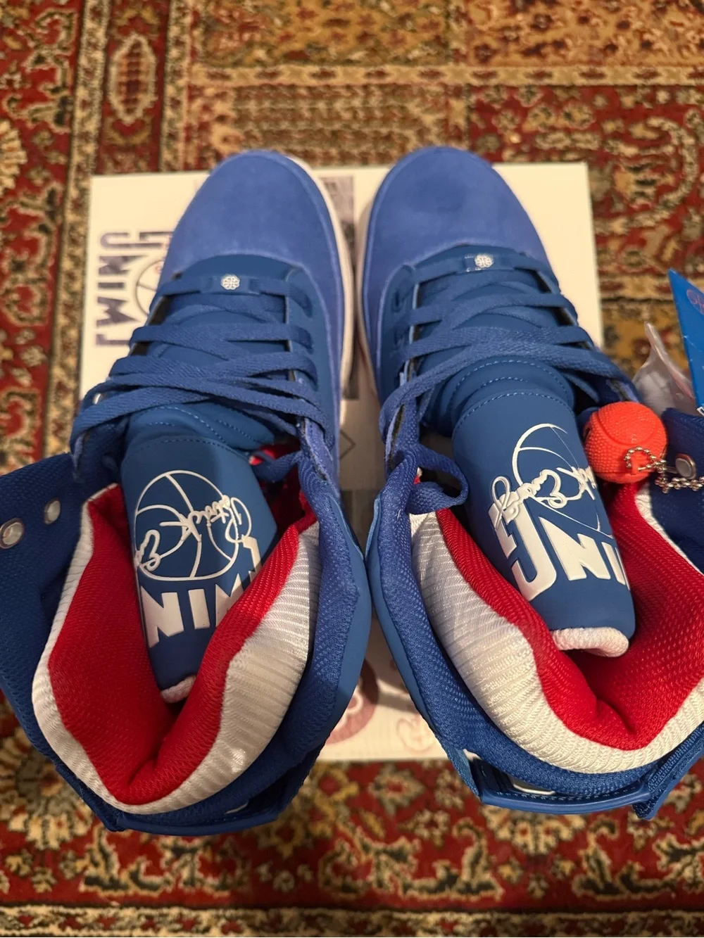 Ewing 33 Hi Montreal Men's High-Top Sneakers in Blue and Red